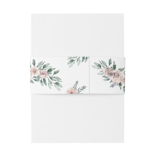 Dusty Roos Pink Mauve Gold Greenery Floral Wedding Uitnodigingen Wikkel (Achterkant Voorbeeld)