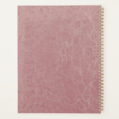 Dusty Roos Pink Modern Marble Monogram Planner (Achterkant)