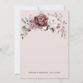 Dusty Roos Pink Peach Floral Wedding Kaart (Achterkant)