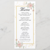Dusty Roos Pink Peony Floral Peach Wedding Menu (Voorkant)