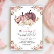 Dusty Roos Pink Pumpkin en Ivory Floral Wedding