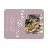 Dusty Roos Pink Save the Date Photo Wedding Magneet (Horizontaal)