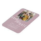 Dusty Roos Pink Save the Date Photo Wedding Magneet (Linkerzijde)