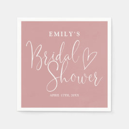 Dusty Roos Pink Script Calligraphy Vrijgezellenfee Servet