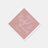 Dusty Roos Pink Script Calligraphy Vrijgezellenfee Servet (Hoek)