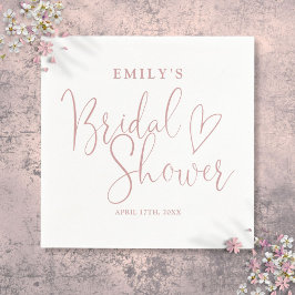 Dusty Roos Pink Script Calligraphy Vrijgezellenfee Servet