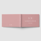 Dusty Roos Pink Simple Monogram Weddenschap Gastenboek (Volledig)