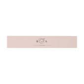Dusty Roos Pink Simple Monogram Weddenschap Uitnodigingen Wikkel (Vlak)