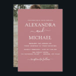 Dusty Roos Pink Wedding Romantic Foto Uitnodiging<br><div class="desc">Dusty Roos Pink Wedding Spring of Summer Photo on Back Wedding Invitations - bevat prachtige en elegante scripttypografie met een moderne,  eenvoudige en klassieke kleur voor de speciale dag van de bruiloft.</div>