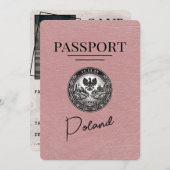 Dusty Roos Poland Passport Bewaar de datum Save The Date (Voorkant / Achterkant)