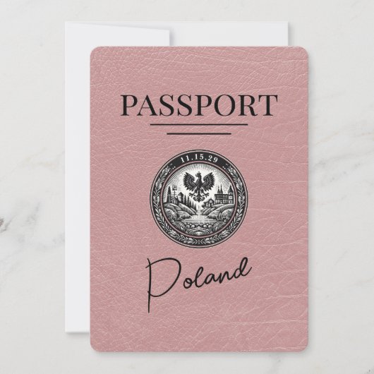 Dusty Roos Poland Passport Bewaar de datum Save The Date (Voorkant)