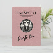 Dusty Roos Puerto Rico Passport Save The Date (Staand voorkant)