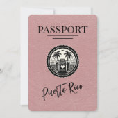 Dusty Roos Puerto Rico Passport Save The Date (Voorkant)