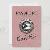Dusty Roos Puerto Rico Passport Wedding Kaart (Achterkant)