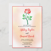 Dusty roos red flower blush roze floral Weddenscha Kaart (Voorkant)