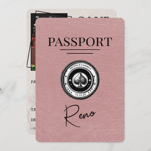 Dusty Roos Reno Passport Bewaar de datum Save The Date (Voorkant / Achterkant)