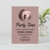 Dusty Roos Retro 70s Disco Ball Birthday Party Kaart (Staand voorkant)