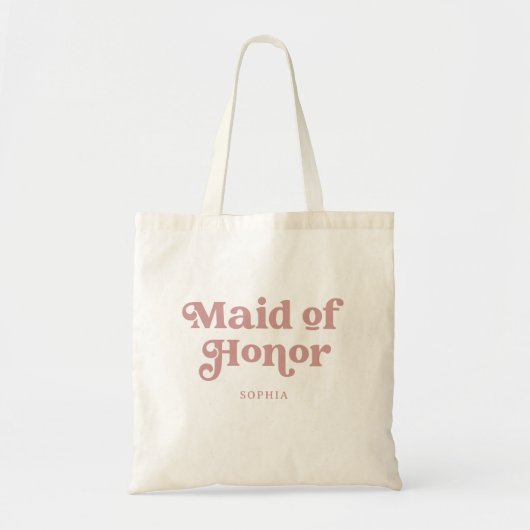 Dusty Roos Retro Boho Typografie | Eredienster Tote Bag (Voorkant)