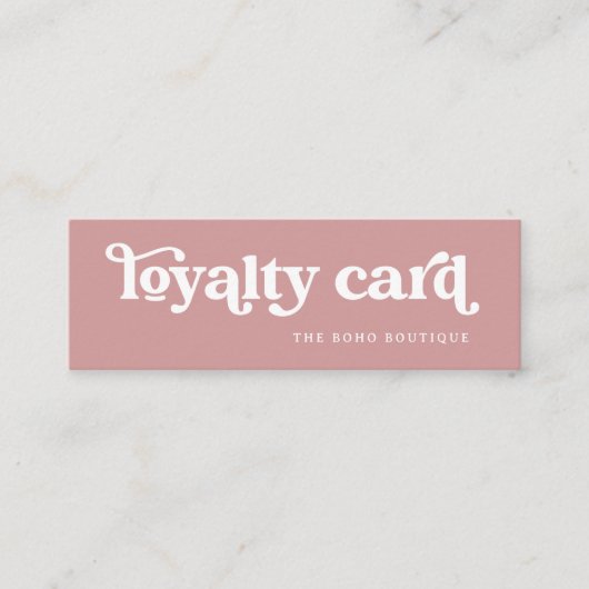 Dusty Roos | Retro Boho Typografie Klantenkaartje (Voorkant)