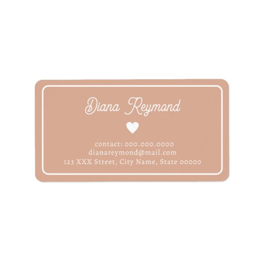 Dusty Roos Romantic Elegant Etiket (Voorkant)