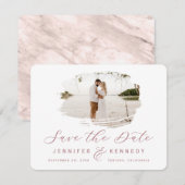 Dusty Roos Romantic geborsteld Lijst met foto Save The Date (Voorkant / Achterkant)