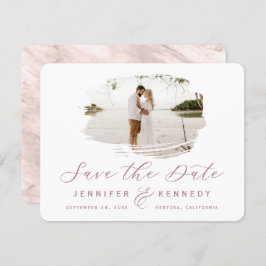 Dusty Roos Romantic geborsteld Lijst met foto Save The Date