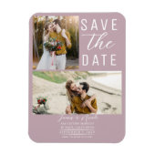 Dusty Roos Roze 2 foto's Save the Date Wedding Magneet (Verticaal)