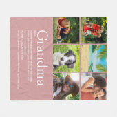 Dusty Roos Roze 6 Foto Grandma Definition Fleece Deken (Voorkant (Horizontaal))