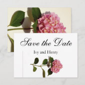 Dusty Roos Roze bloemenroos hortensia Save The Date (Voorkant / Achterkant)