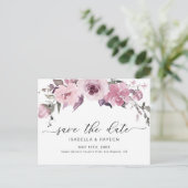 Dusty Roos Roze Blush Floral Flowers Save the Date Aankondigingskaart (Staand voorkant)