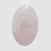 Dusty Roos Roze Blush Fotonaam pasgeboren baby Ornament (voorkant)