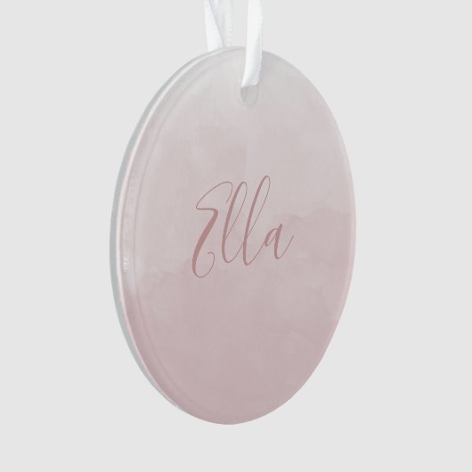 Dusty Roos Roze Blush Fotonaam pasgeboren baby Ornament (voorkant)