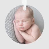 Dusty Roos Roze Blush Fotonaam pasgeboren baby Ornament (achterkant)