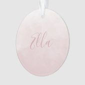 Dusty Roos Roze Blush Fotonaam pasgeboren baby Ornament (voorkant)