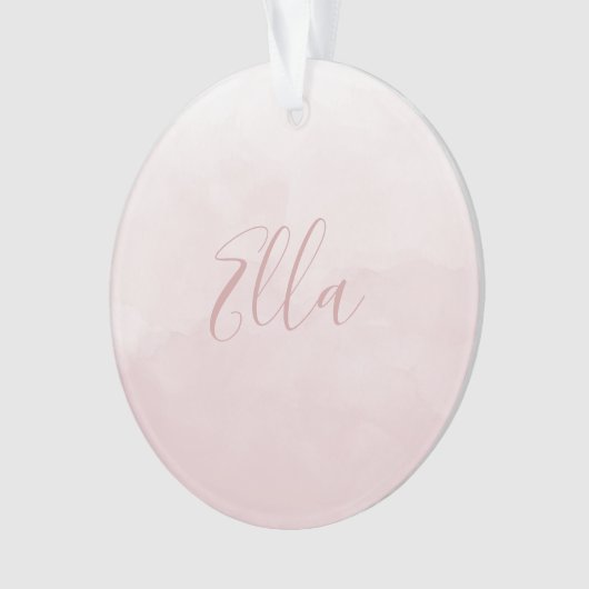 Dusty Roos Roze Blush Fotonaam pasgeboren baby Ornament (voorkant)