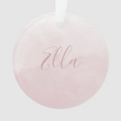 Dusty Roos Roze Blush Fotonaam pasgeboren baby Ornament (voorkant)