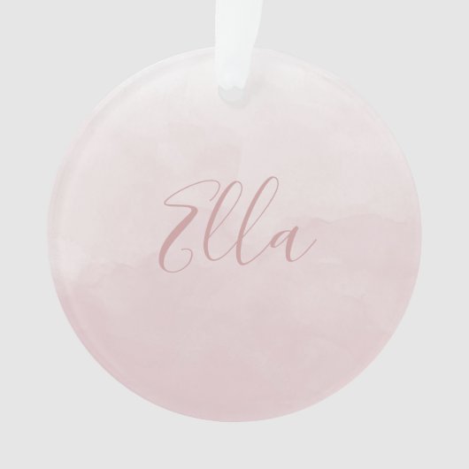Dusty Roos Roze Blush Fotonaam pasgeboren baby Ornament (voorkant)