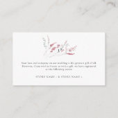 Dusty Roos Roze Blush Wild Flowers Bruiloft Detail Informatiekaartje (Achterkant)