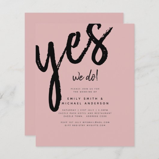 Dusty Roos Roze Bruiloft (Voorkant / Achterkant)