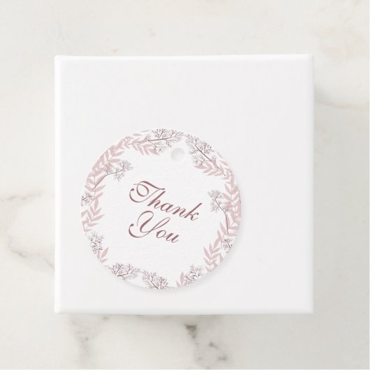 Dusty Roos roze bruiloft  botanisch Bedankjes Labels (In situ)