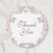 Dusty Roos roze bruiloft  botanisch Bedankjes Labels (Voorkant)