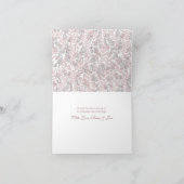 Dusty Roos roze bruiloft  botanisch Bedankkaart (Binnen)