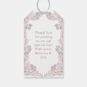 Dusty Roos roze bruiloft botanisch Cadeaulabel (Achterkant)