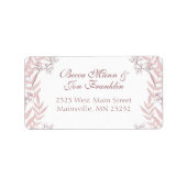 Dusty Roos roze bruiloft  botanisch Etiket (Voorkant)