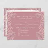 Dusty Roos roze bruiloft  botanisch Feestdagenkaart (Voorkant / Achterkant)