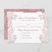 Dusty Roos roze bruiloft  botanisch Feestdagenkaart (Voorkant / Achterkant)