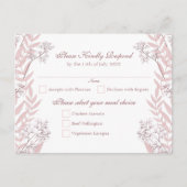 Dusty Roos roze bruiloft  botanisch Feestdagenkaart (Voorkant)