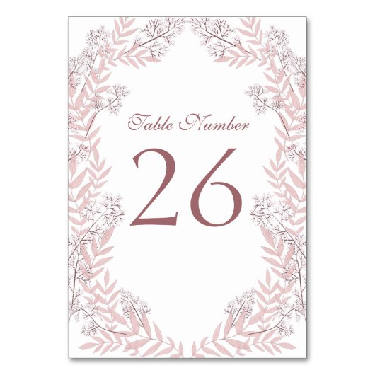 Dusty Roos roze bruiloft botanisch Kaart (Achterkant)