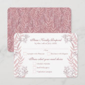 Dusty Roos roze bruiloft botanisch Kaart (Voorkant / Achterkant)
