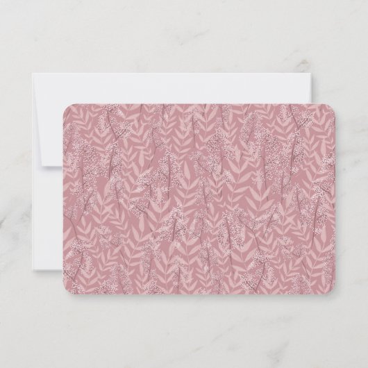 Dusty Roos roze bruiloft botanisch Kaart (Achterkant)